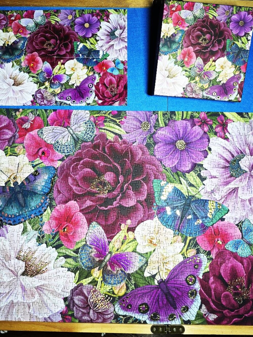 LANG 1000 Piece Puzzle Flowers Butterflies Nicole Tamarin Matte Poster Gilded